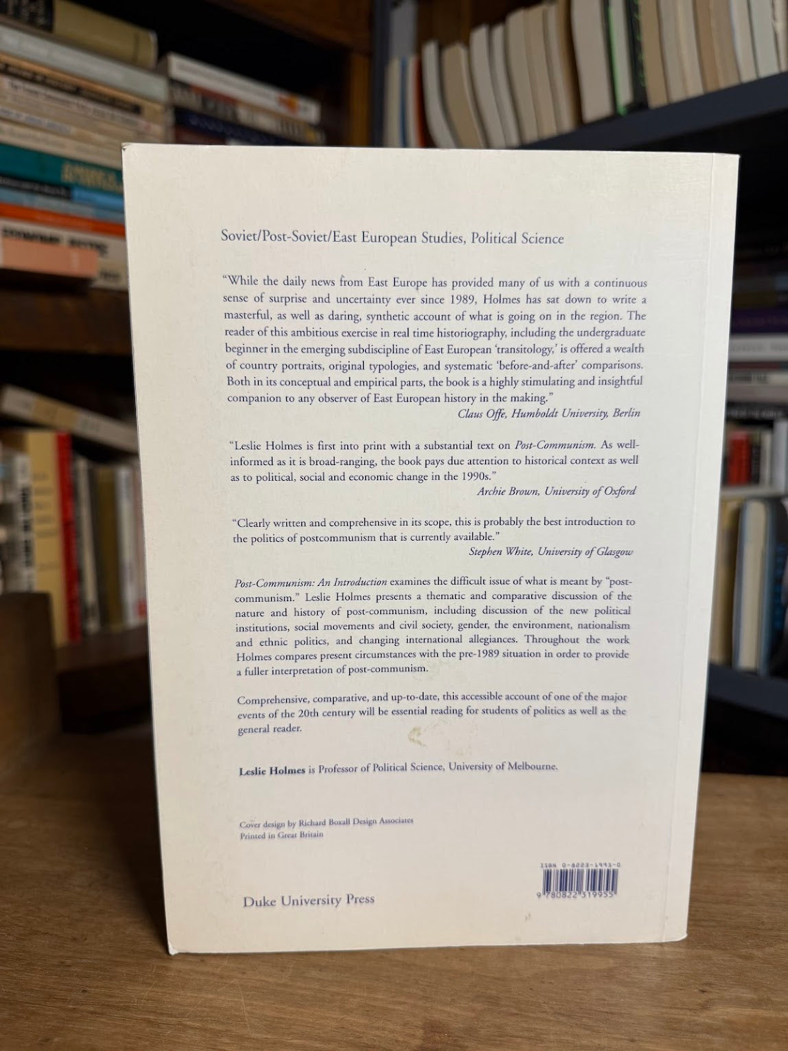 Post-Communism An Introduction by Leslie Holmes