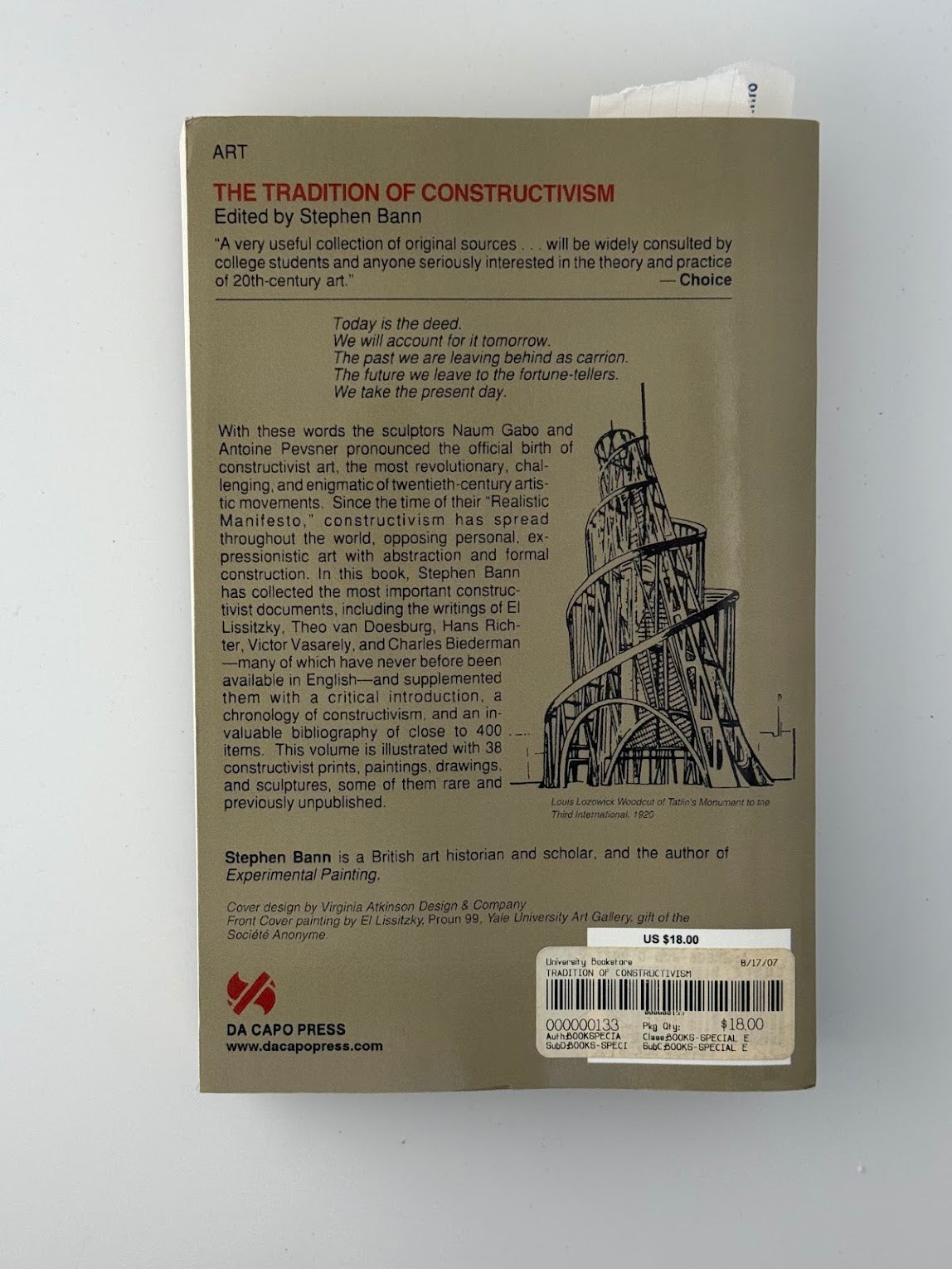 The Tradition of Constructivism edited by Stephen Bann