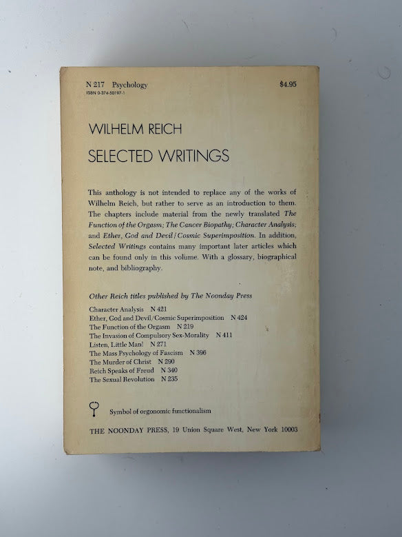 Selected Writings by Wilhelm Reich