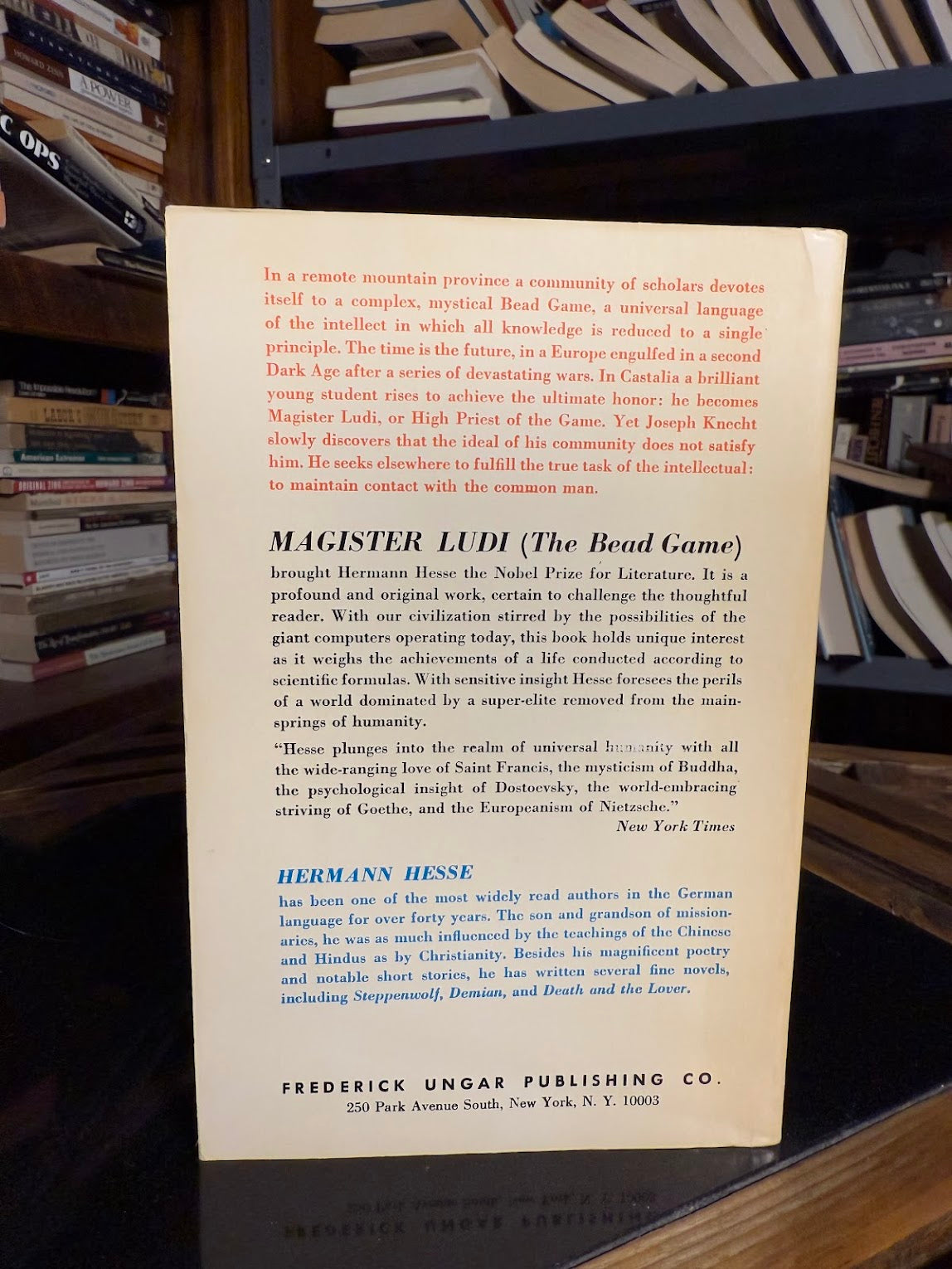 Magister Ludi The Bead Game by Hermann Hesse