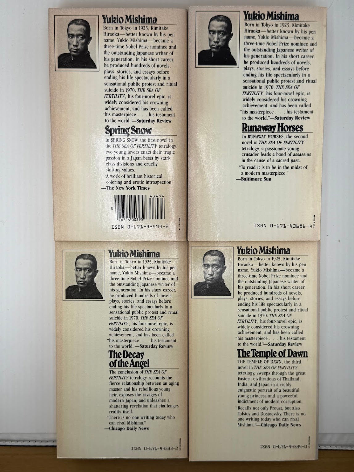 Yukio Mishima Sea of Fertility complete paperback set