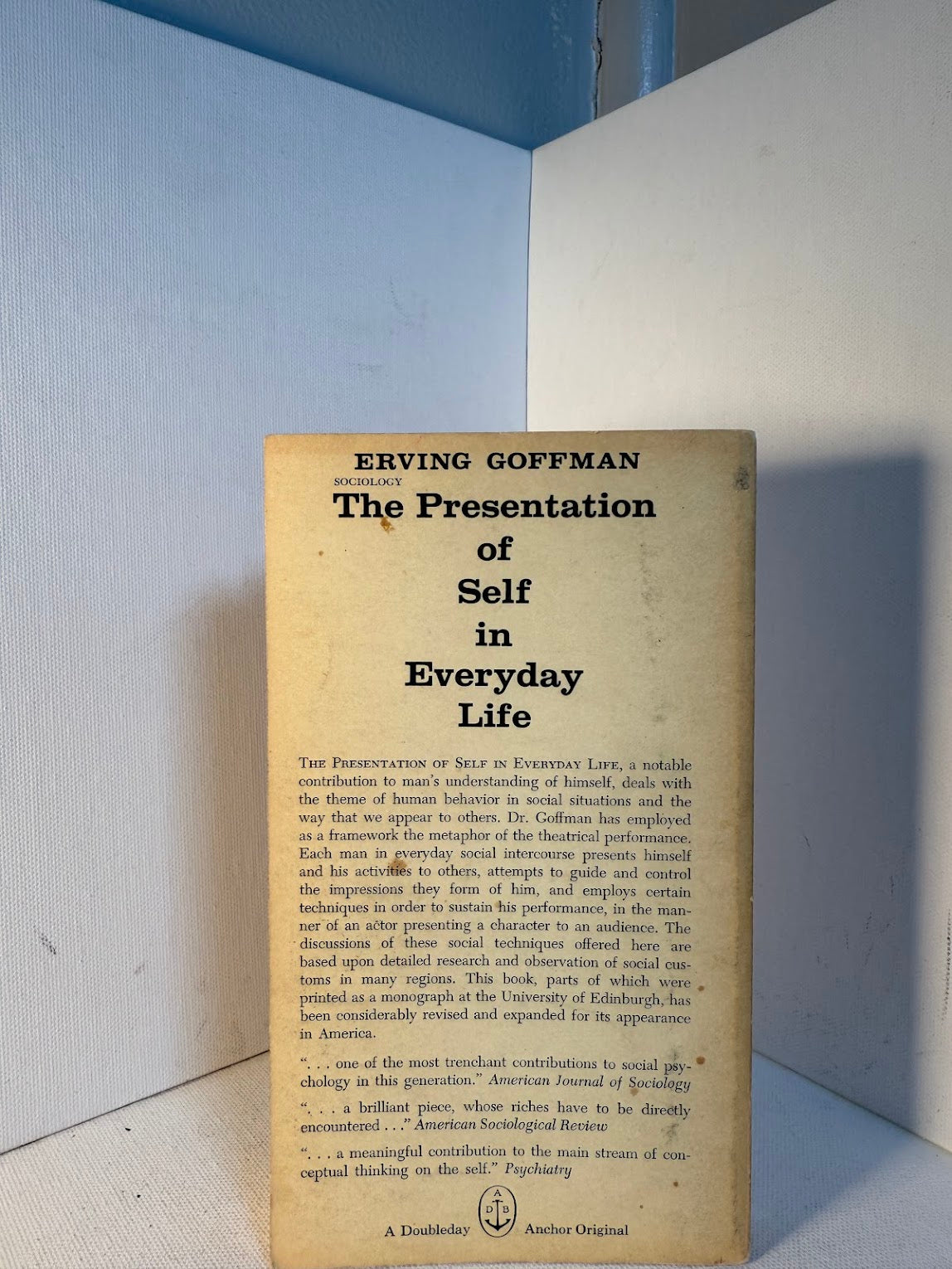 The Presentation of Self in Everyday Life by Erving Goffman