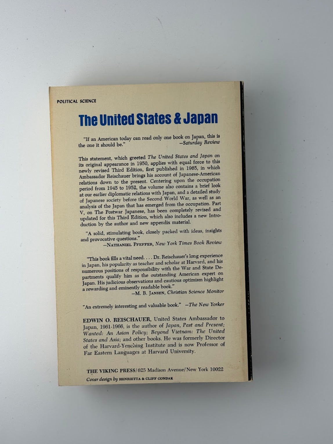 The United States & Japan by Edwin O. Reishauer