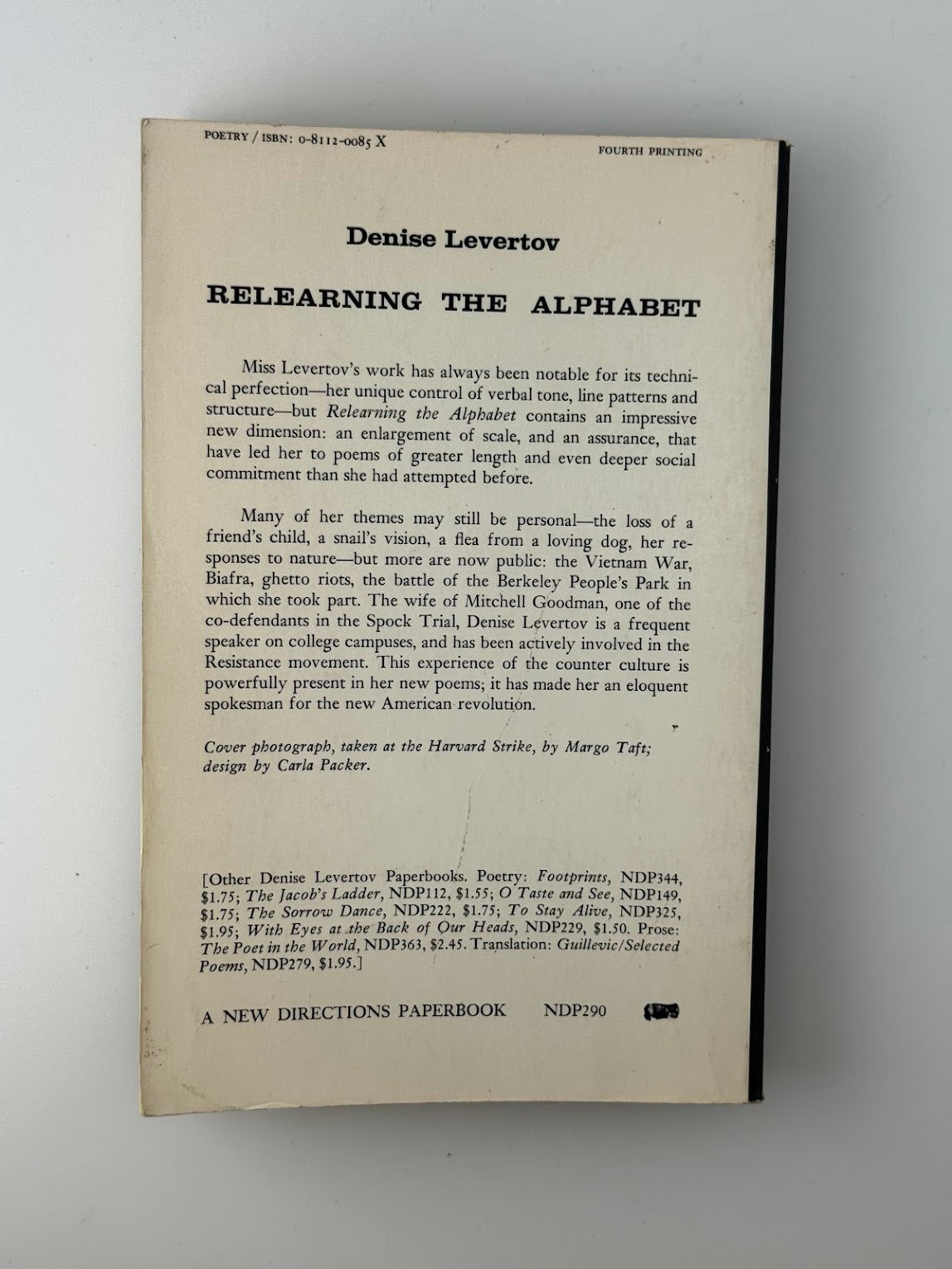 Relearning the Alphabet by Denise Levertov