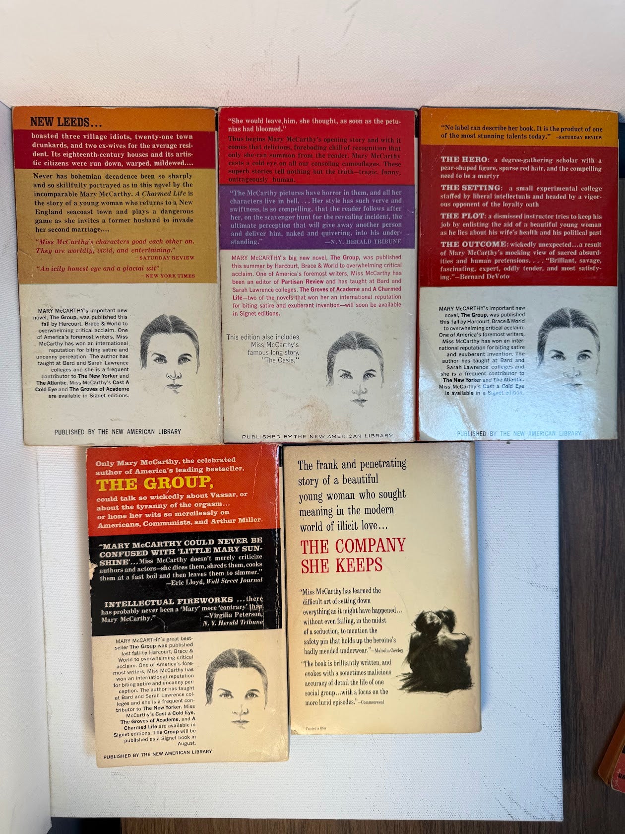 5 vintage novels by Mary McCarthy
