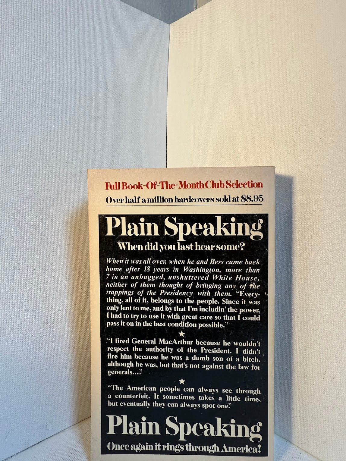 Plain Speaking - An Oral Biography of Harry S. Truman
