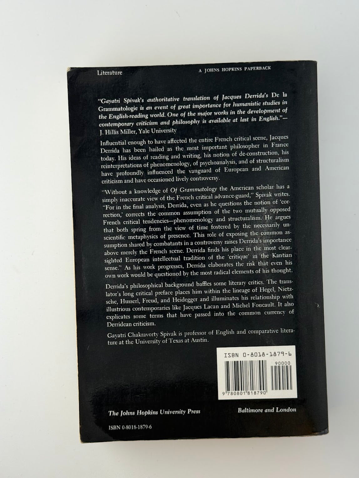 Of Grammatology by Jacques Derrida