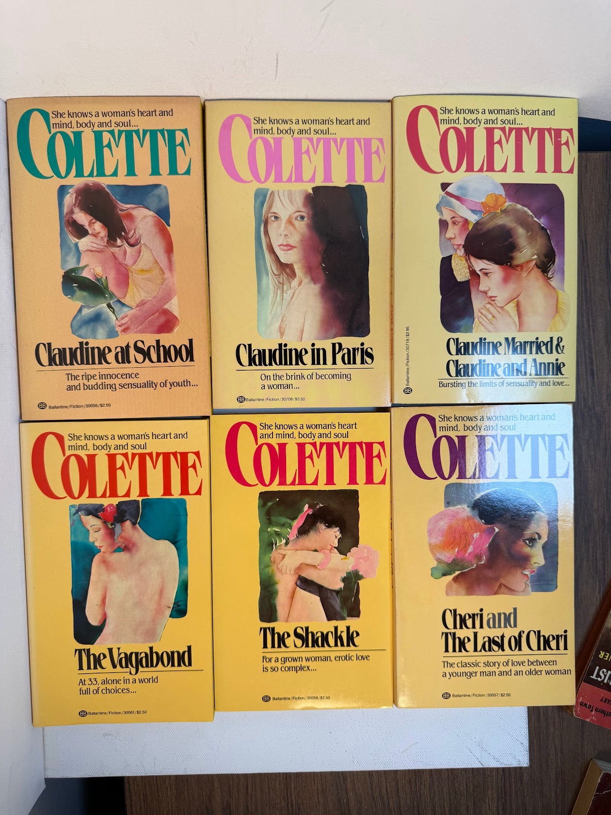 6 vintage Colette paperbacks