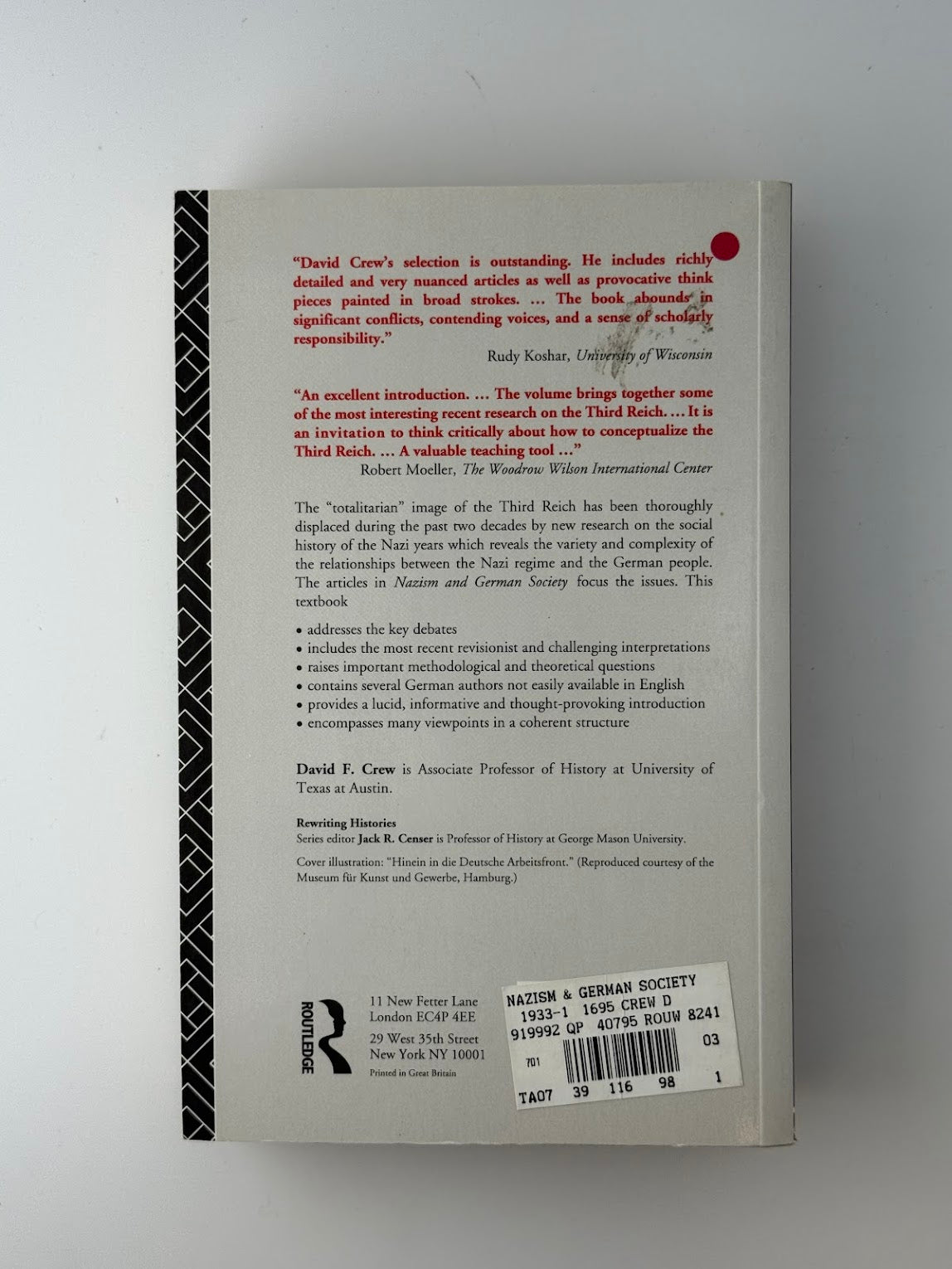 Nazism and German Society edited by David F. Crew