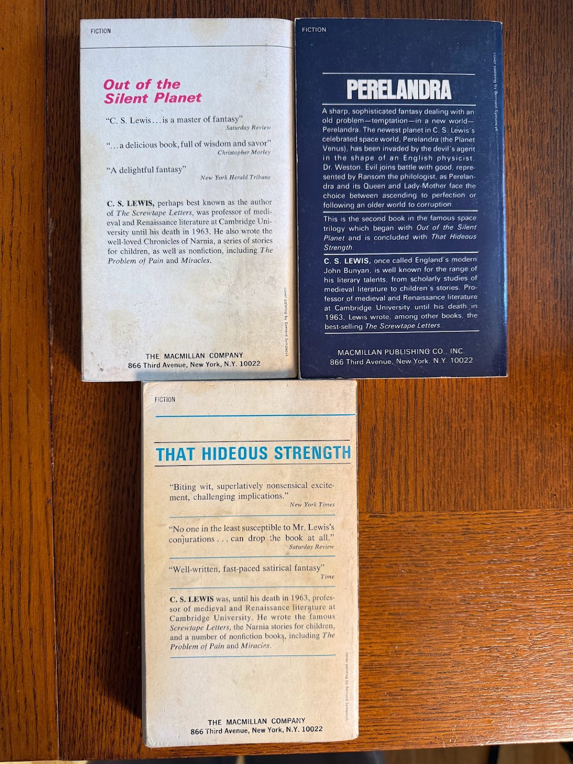 Out of the Silent Planet trilogy by C.S. Lewis