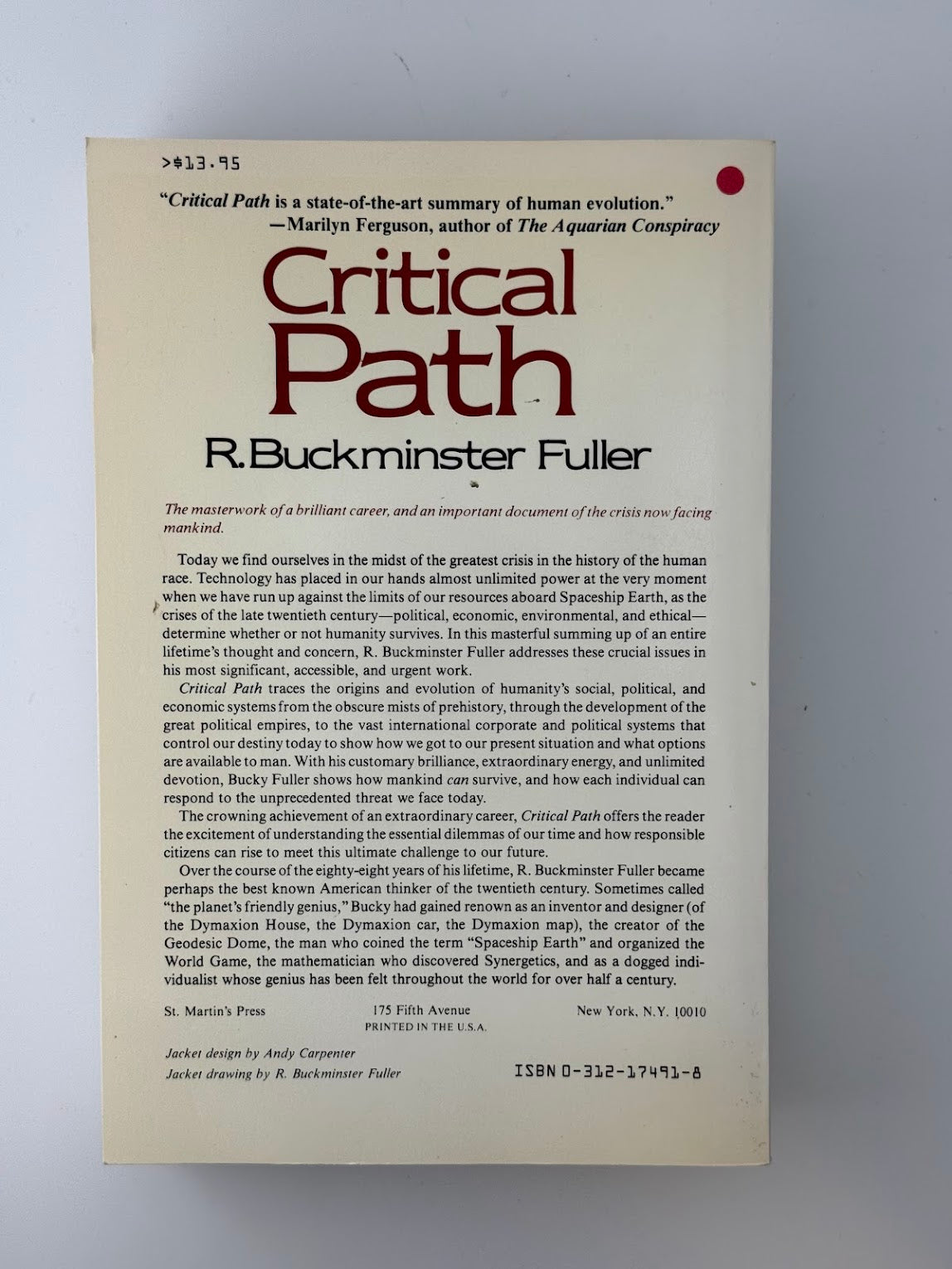 Critical Path by R. Buckminster Fuller