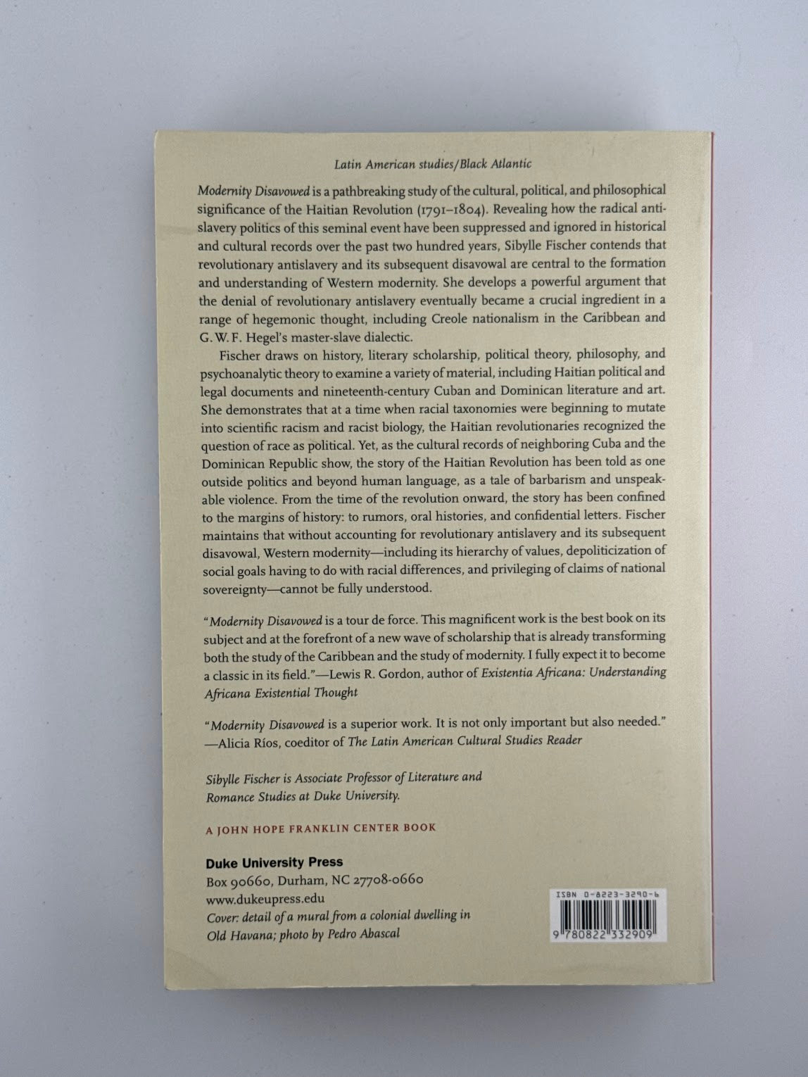 Modernity Disavowed by Sibylle Fischer