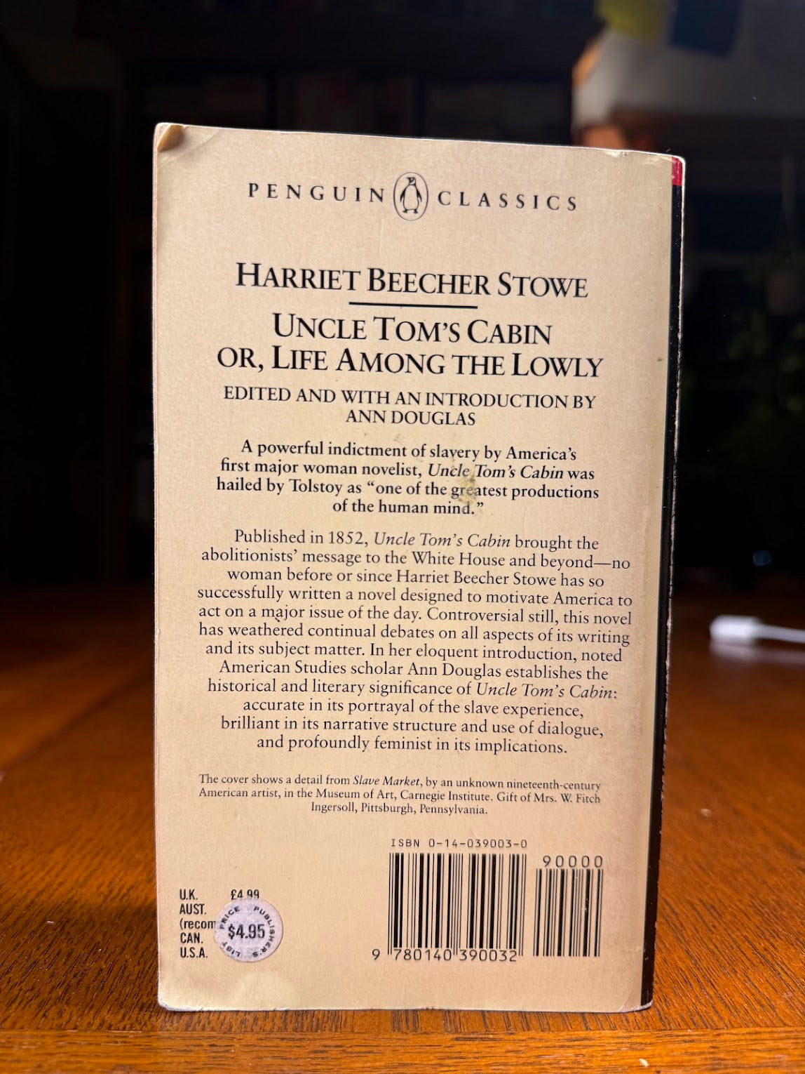 Uncle Tom's Cabin by Harriet Beecher Stowe