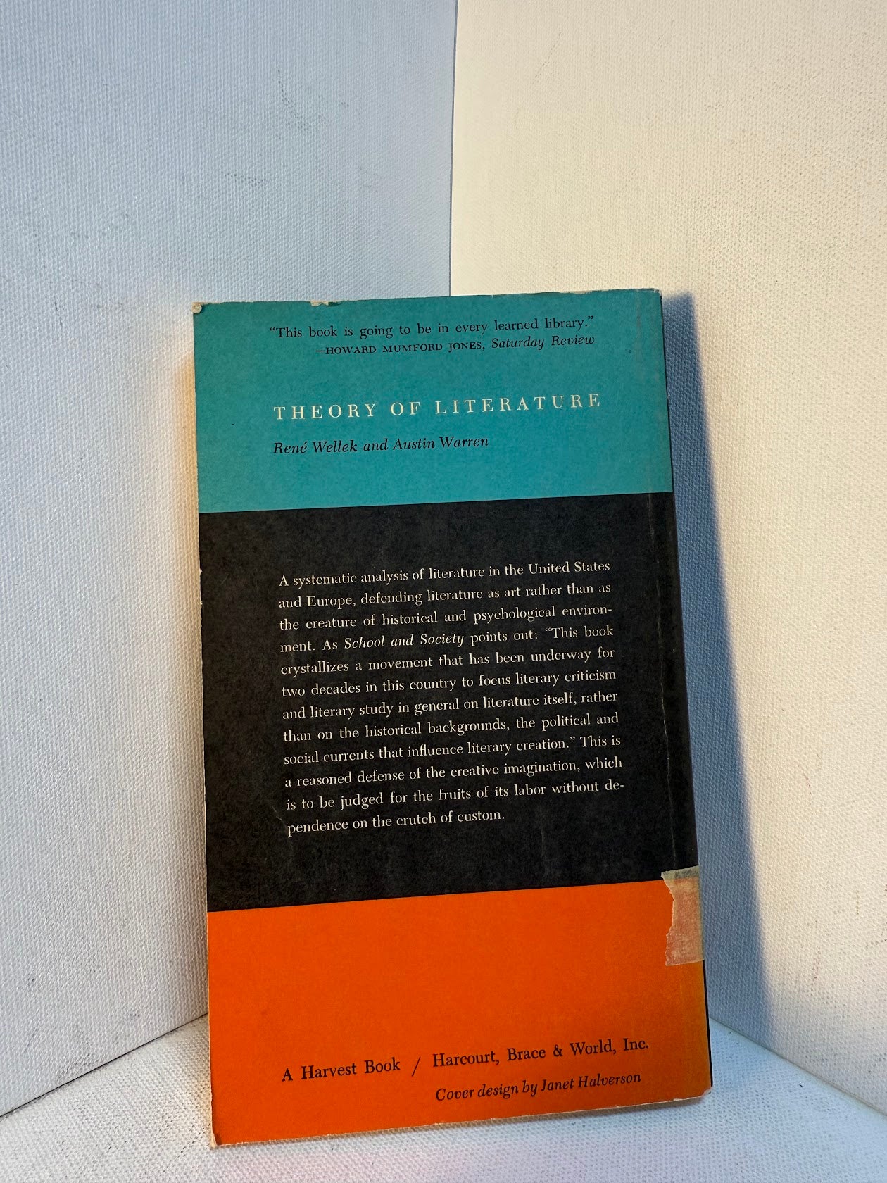 Theory of Literature by Rene Wellek & Austin Warren