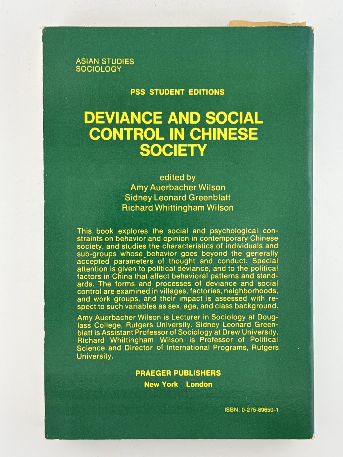 Deviance and Social Control in Chinese Society