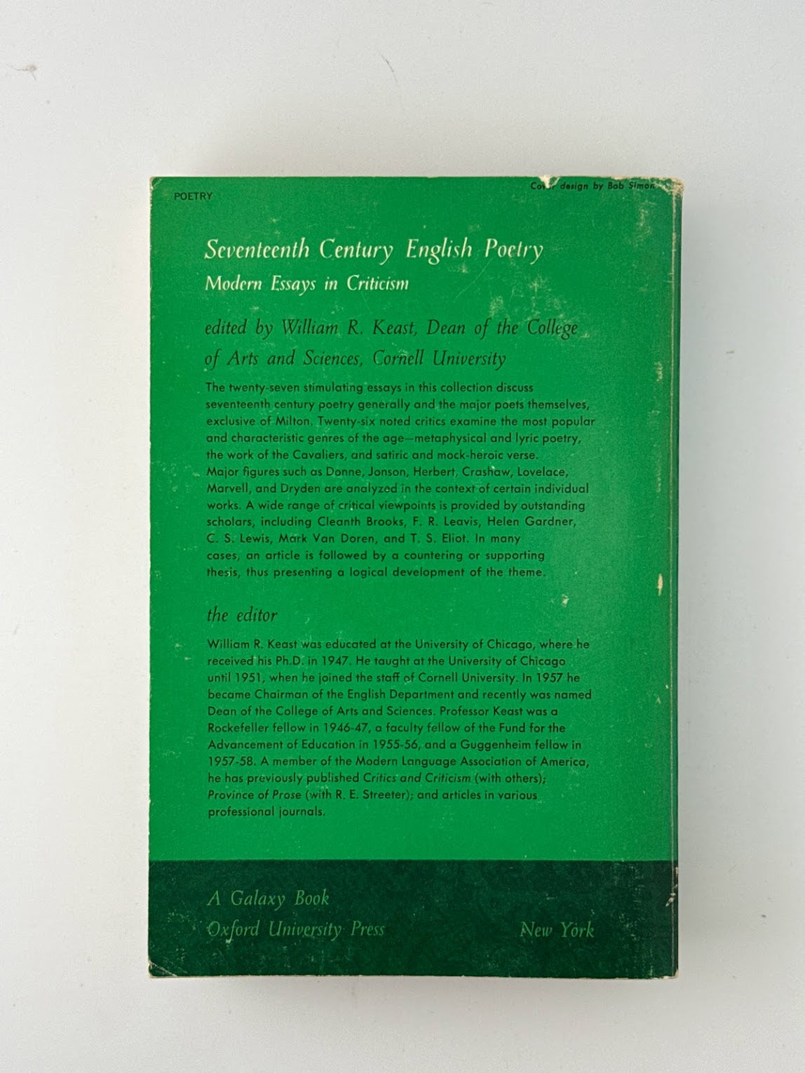 Seventeenth Century English Poetry edited by William R. Keast