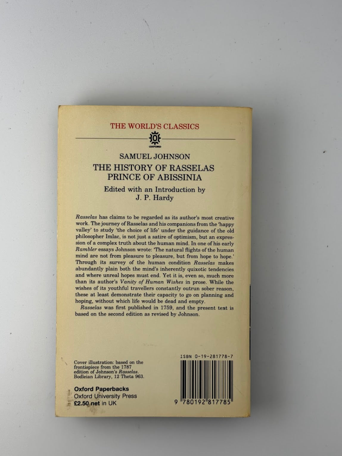The History of Rasselas by Samuel Johnson