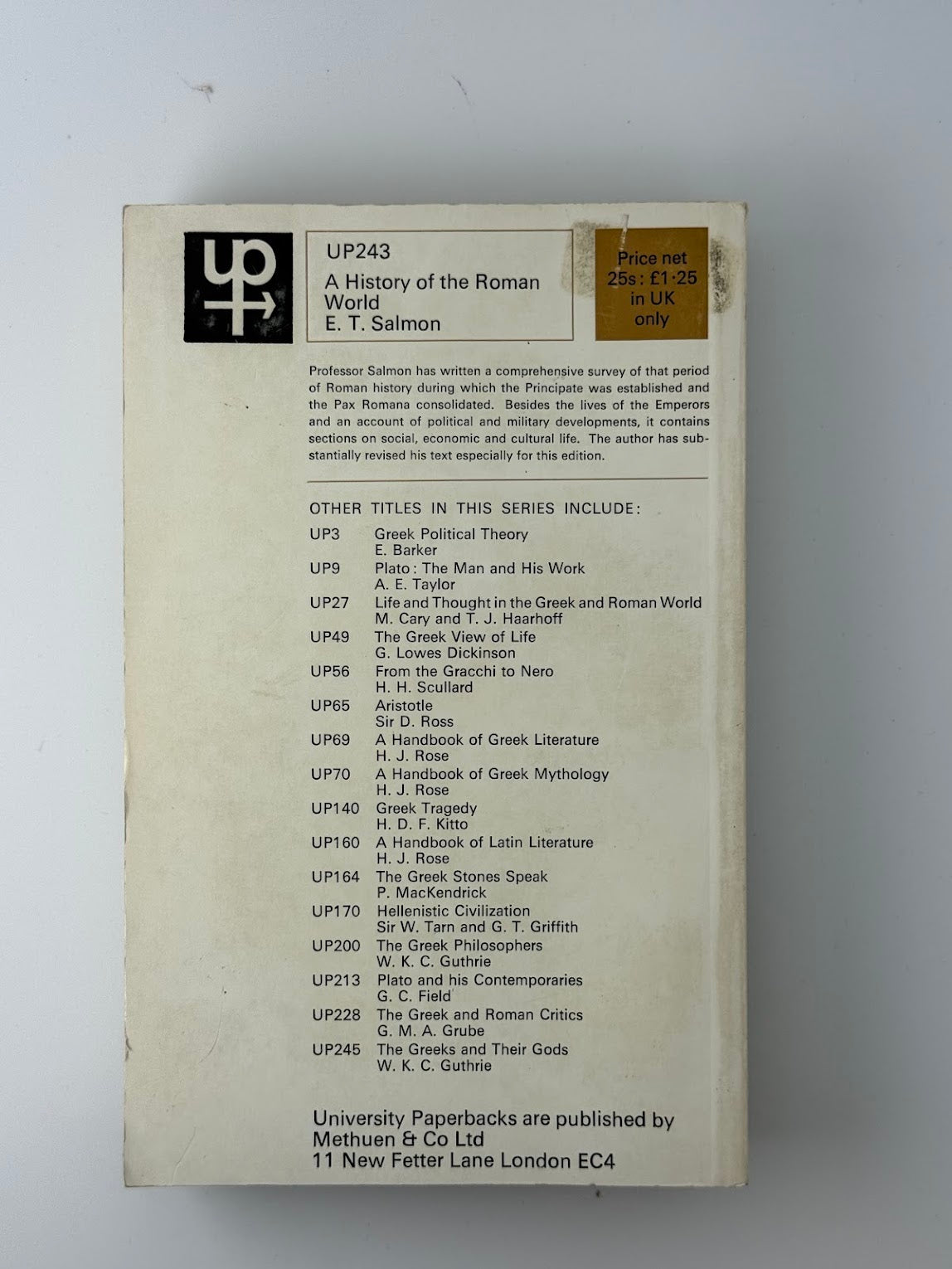 A History of the Roman World 30 BC to AD138 by E.T. Salmon