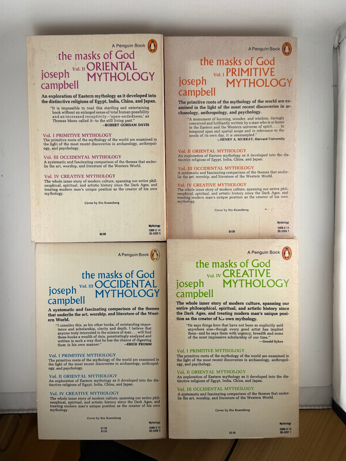 The Masks of God by Joseph Campbell 4 vol
