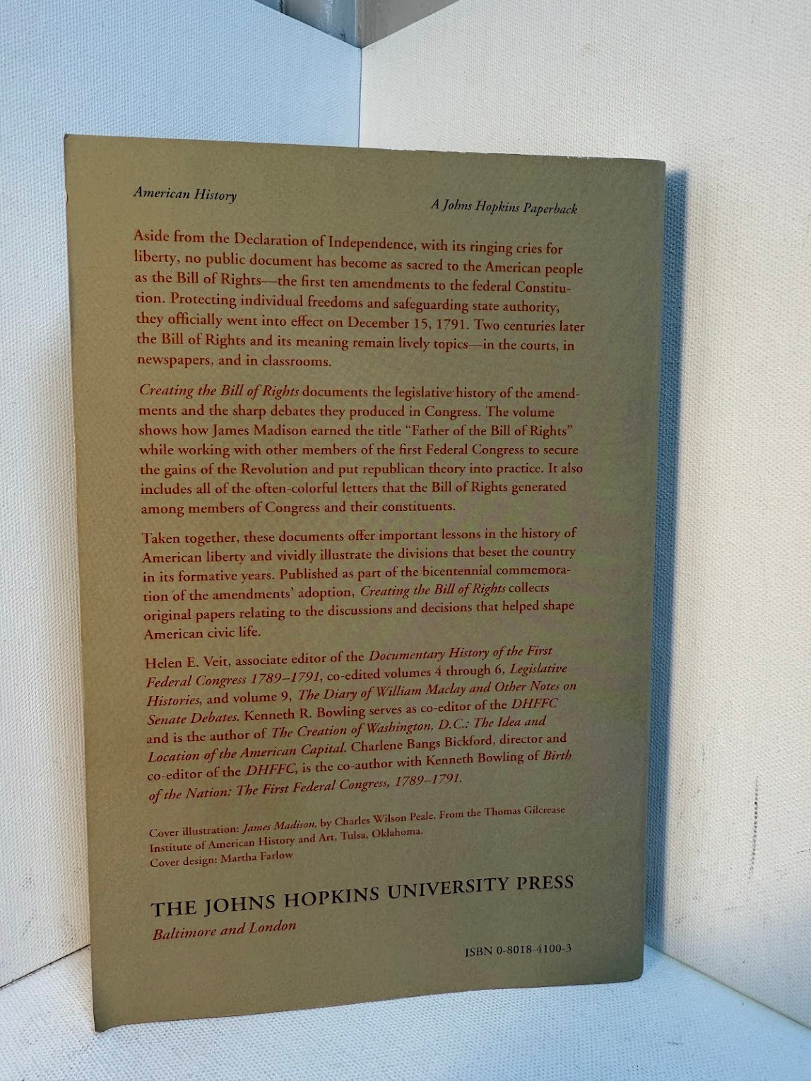 Creating the Bill of Rights edited by Helen E. Veit, Kenneth Bowling