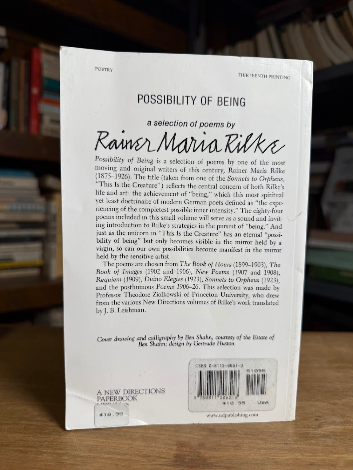 Possibility of Being by Rainer Maria Rilke