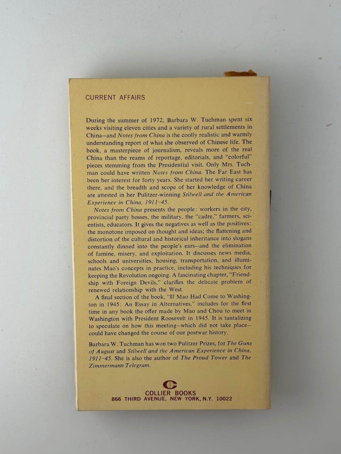 Notes From China by Barbara Tuchman