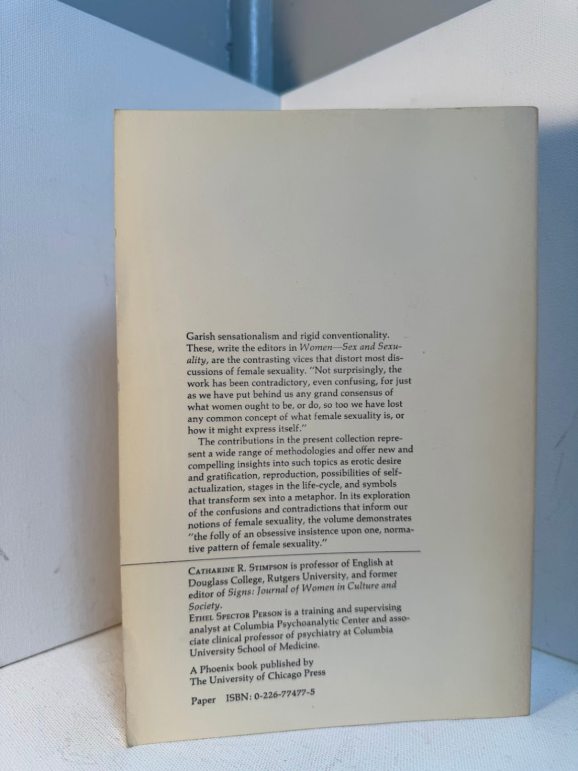 Women - Sex and Sexuality edited by Catharine R. Stimpson and Ethel Spector Person