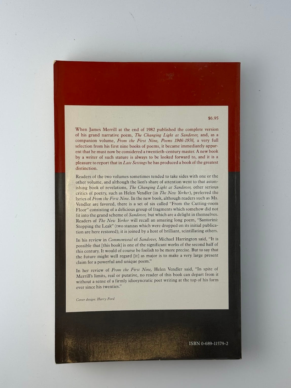 Late Settings by James Merrill