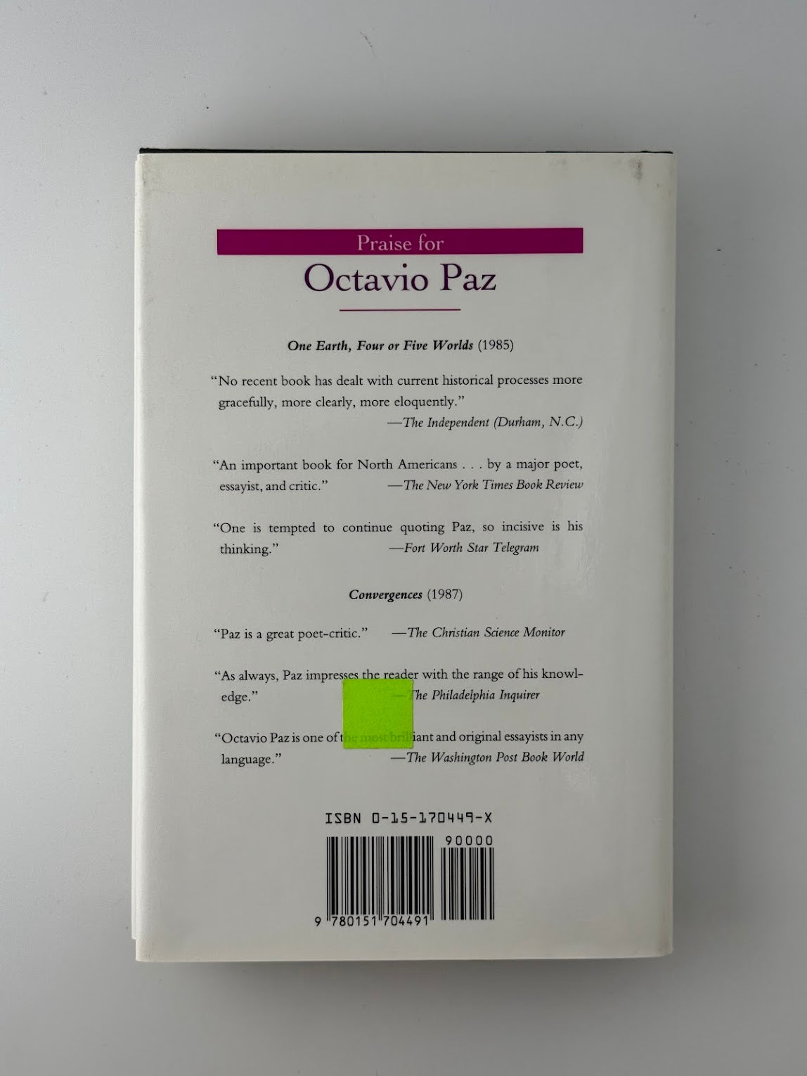 The Other Voice by Octavio Paz