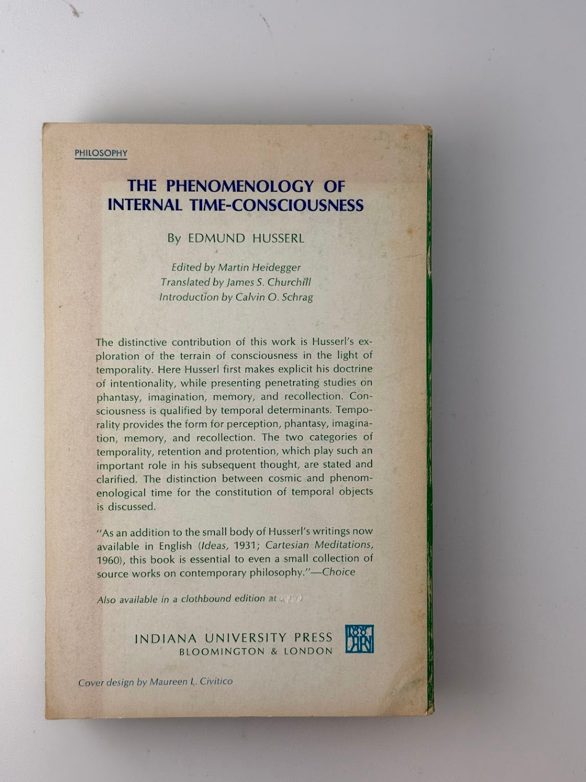 The Phenomenology of Internal Time-Consciousness by Edmund Husserl