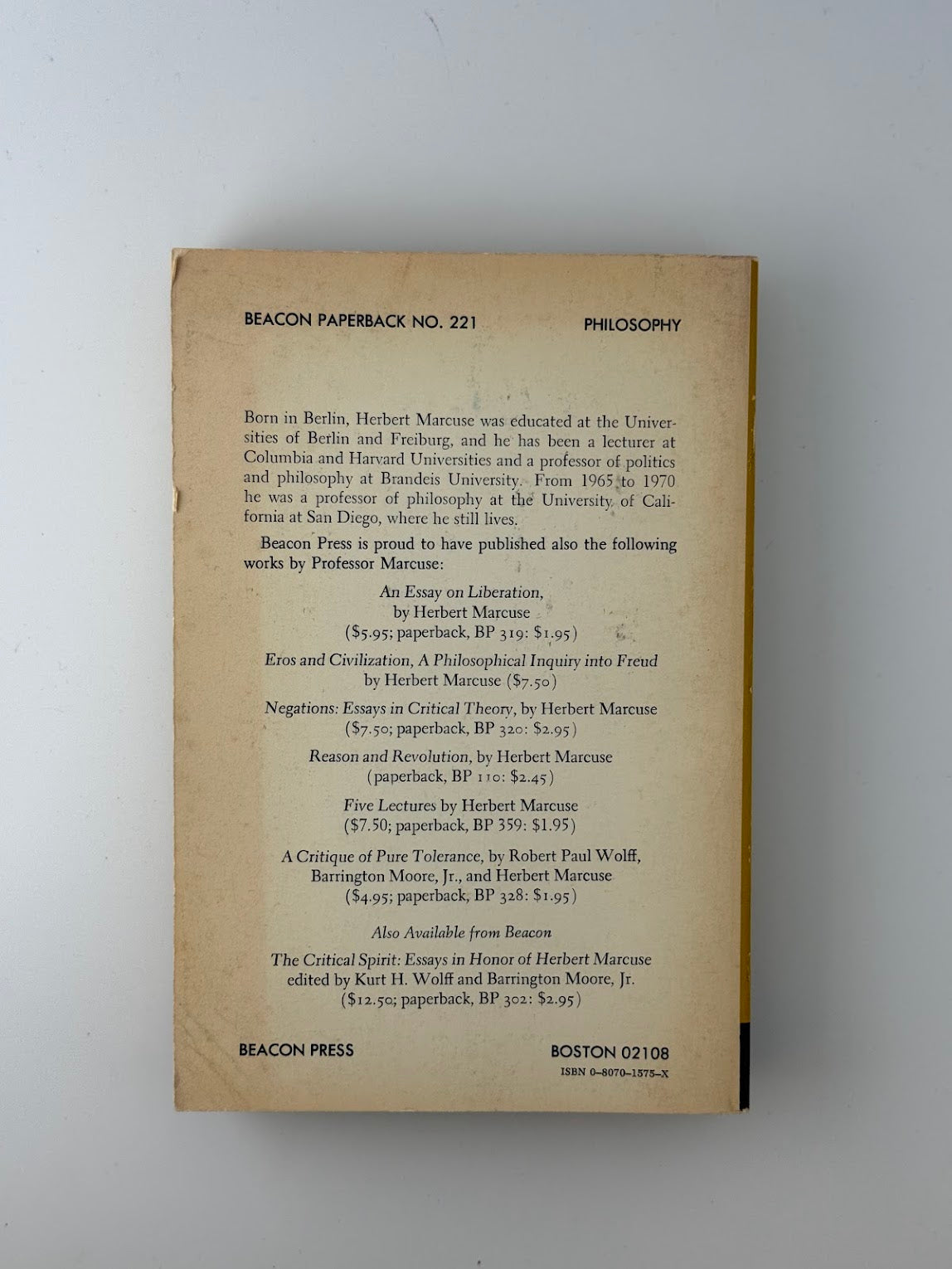 One Dimensional Man by Herbert Marcuse