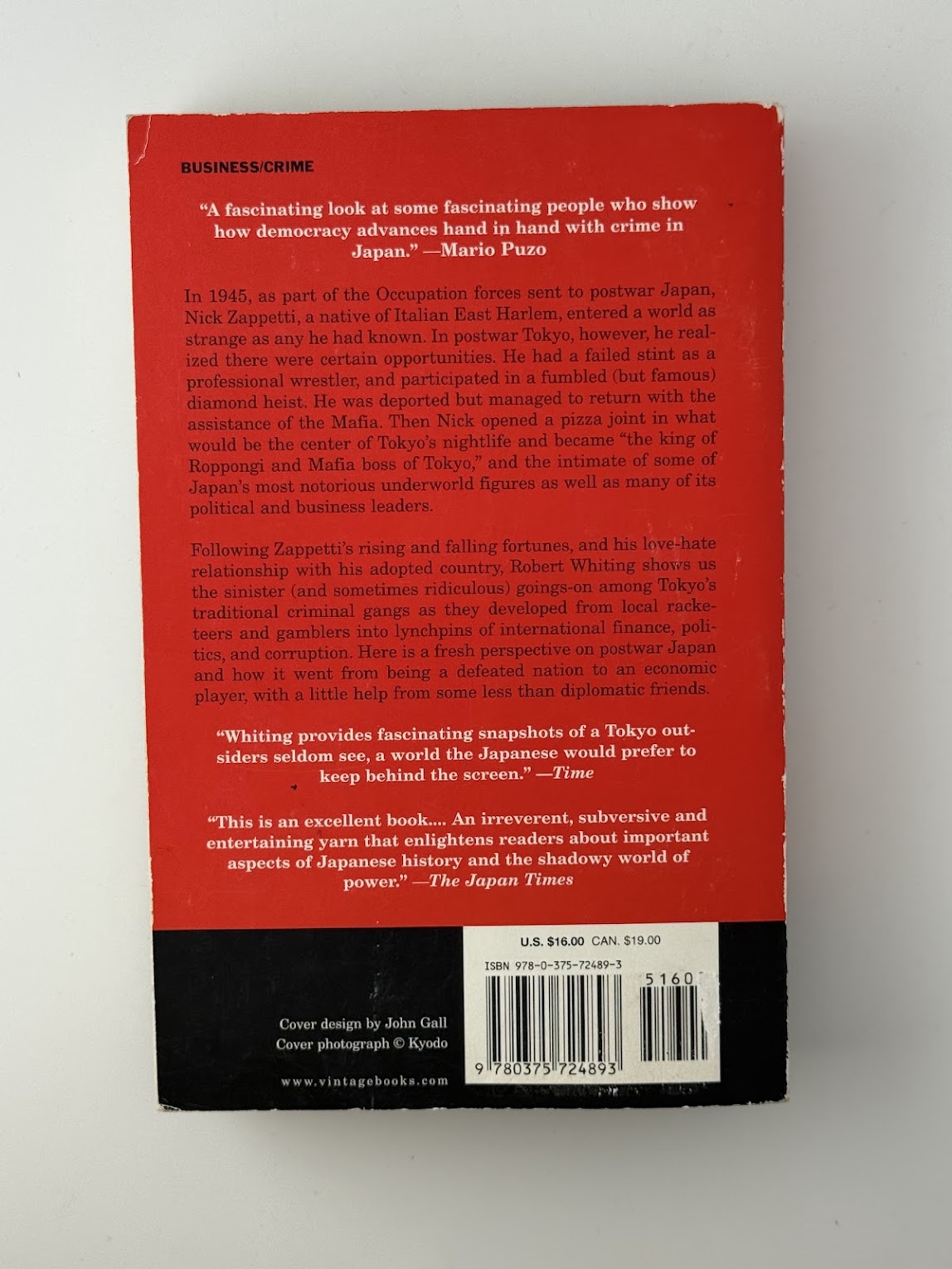 Tokyo Underworld by Robert Whiting