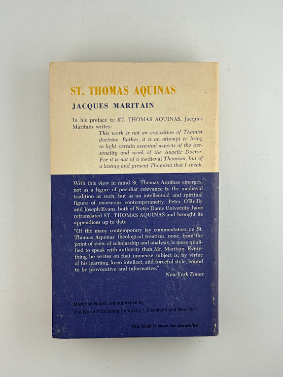 St. Thomas Aquinas by Jacques Maritain