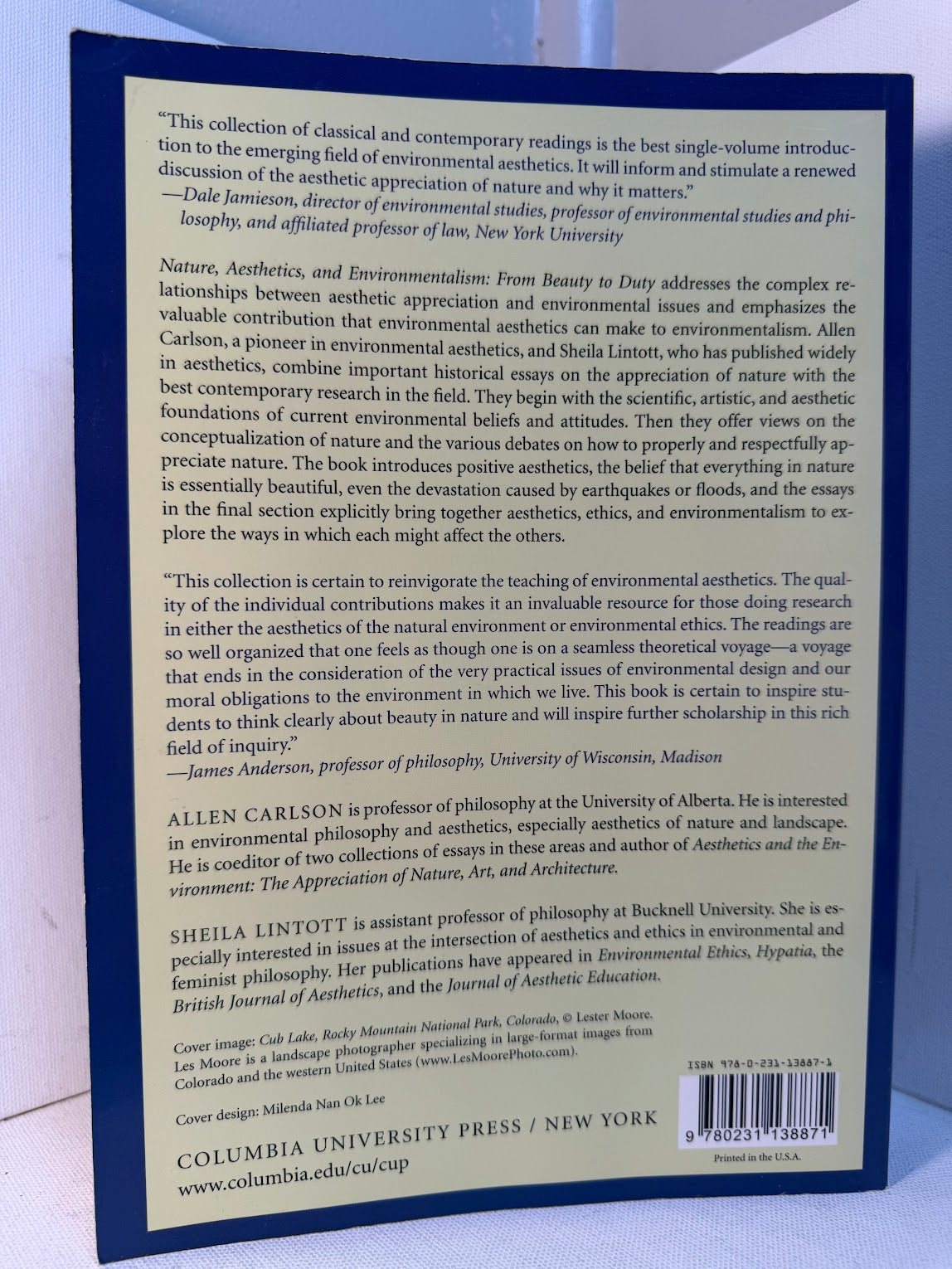 Nature, Aesthetics and Environmentalism edited by Allen Carlson and Sheila Lintott