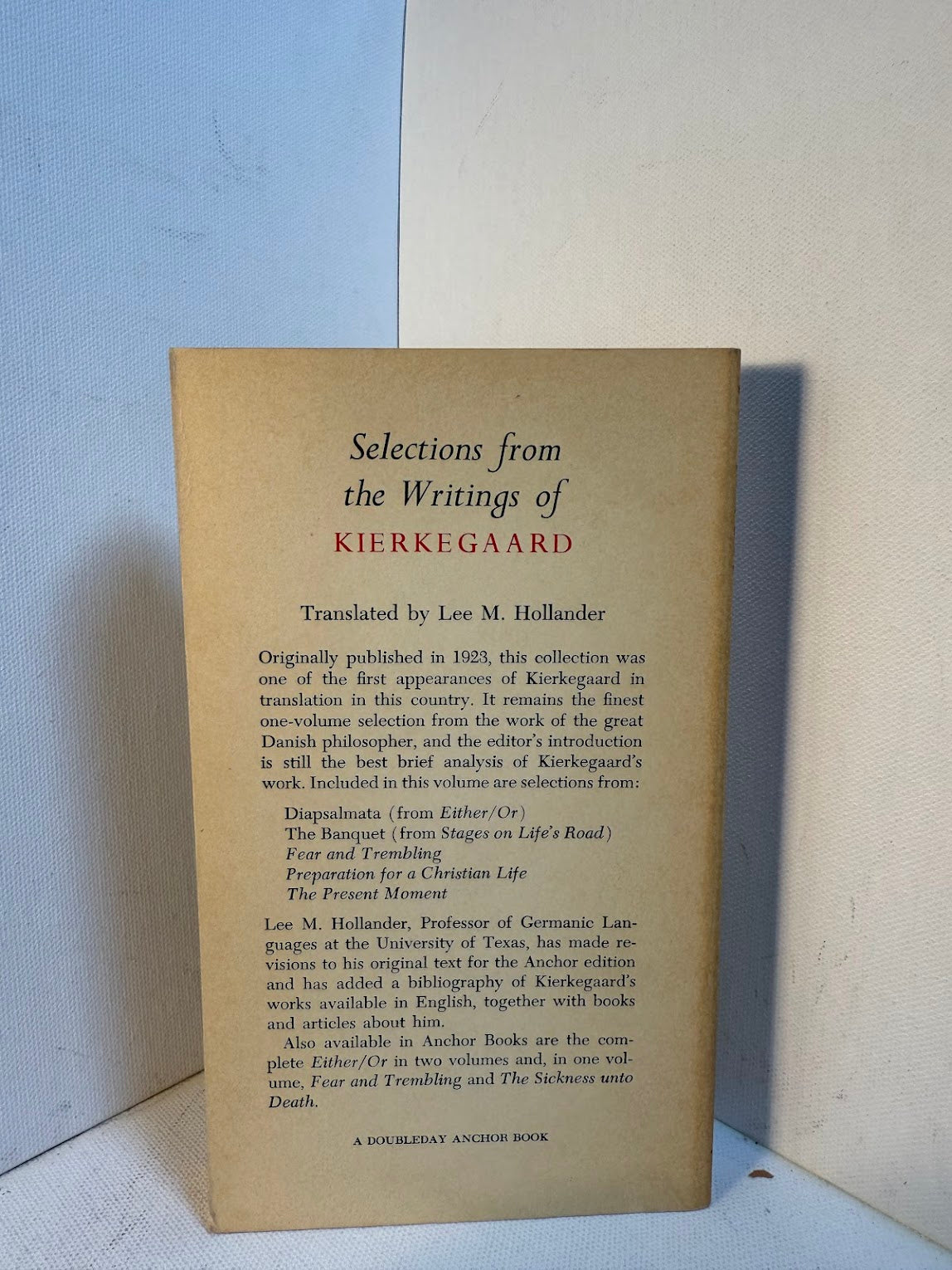 Selections from the Writings of Soren Kierkegaard