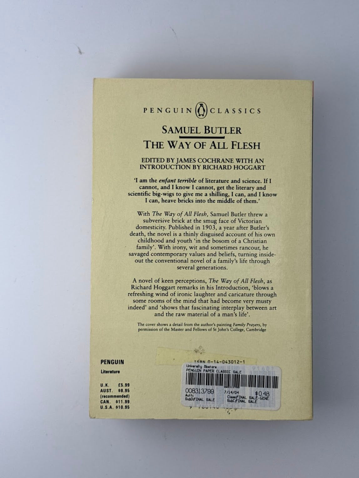 The Way of All Flesh by Samuel Butler