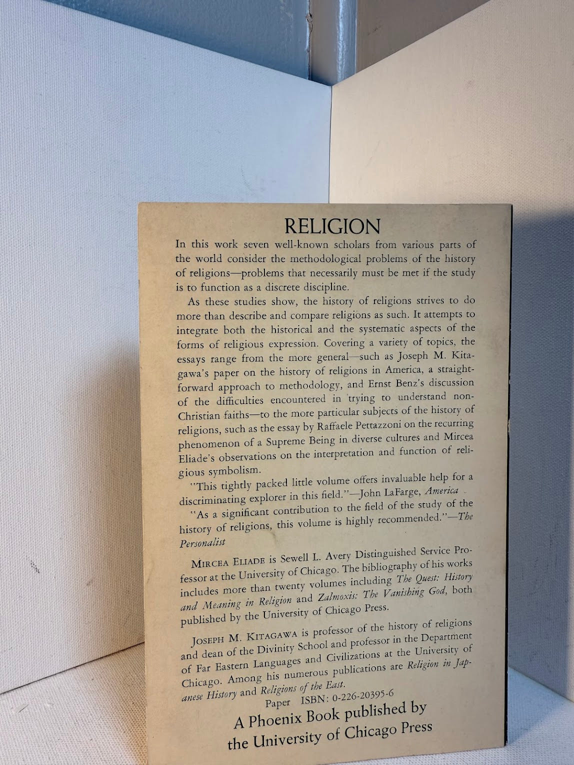 The History of Religions - Essays in Methodology