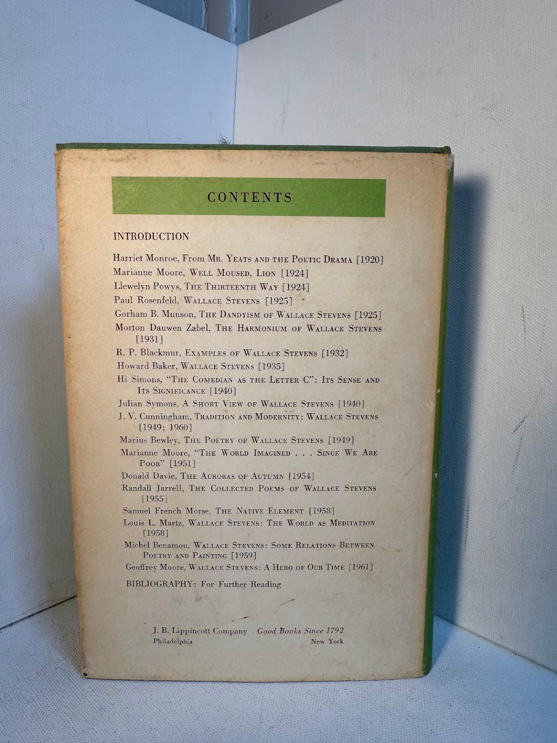 The Achievement of Wallace Stevens edited by Ashley Brown and Robert S. Haller