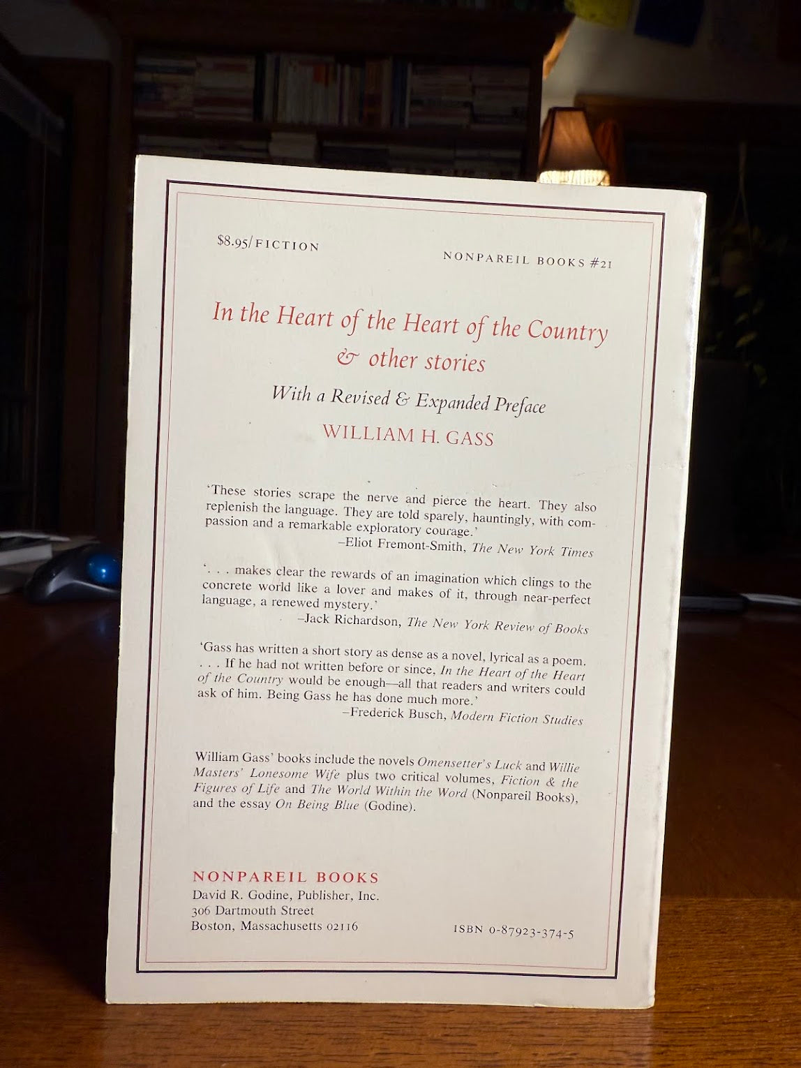 In the Heart of the Heart of the Country & Other Stories by William H. Gass