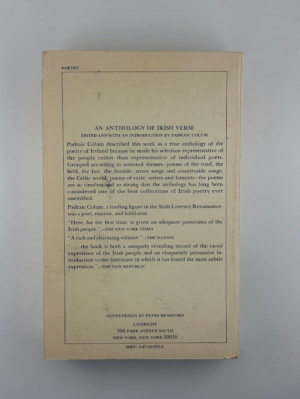 An Anthology of Irish Verse edited by Padraic Colum