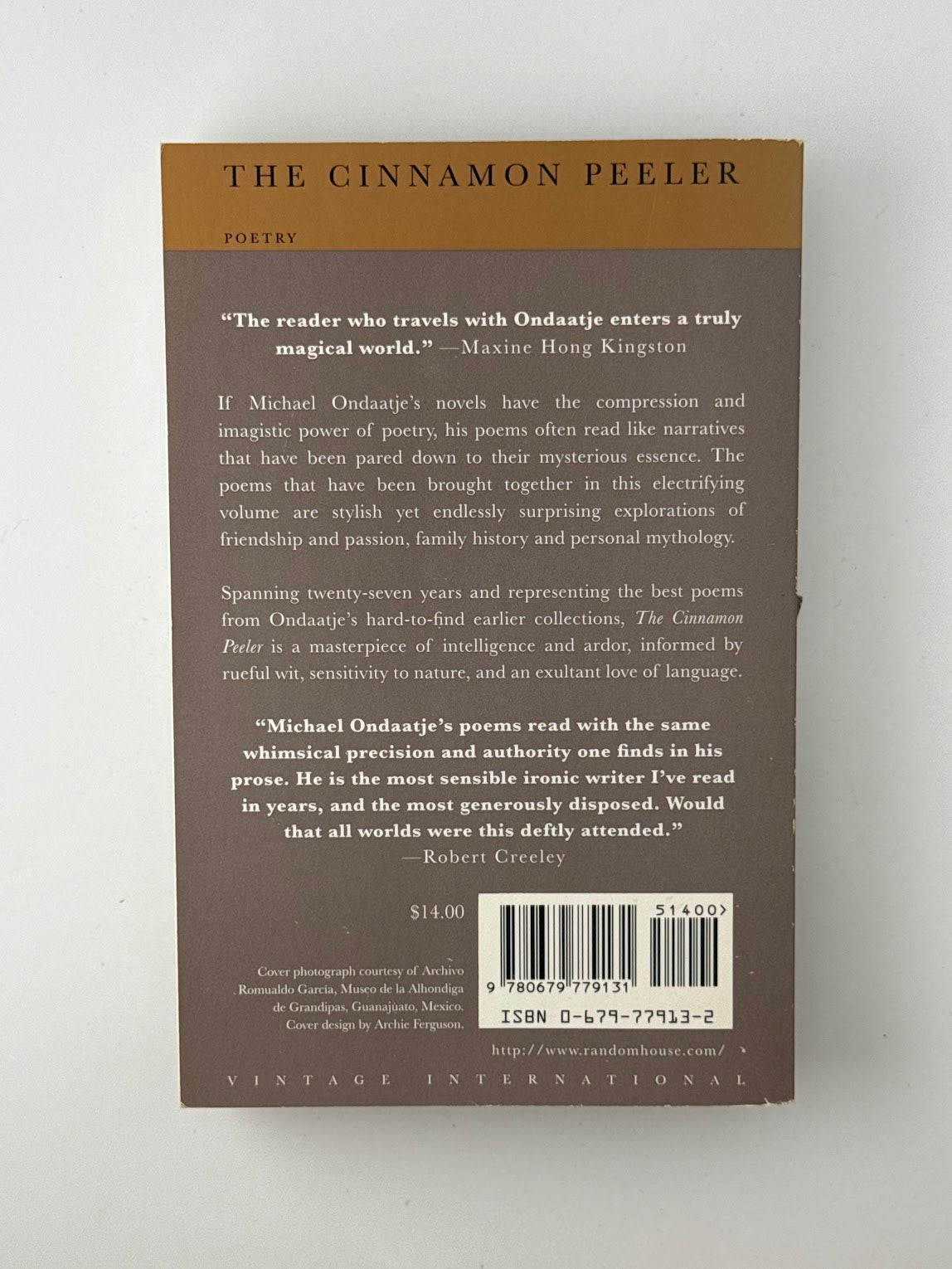 The Cinnamon Peeler by Michael Ondaatje
