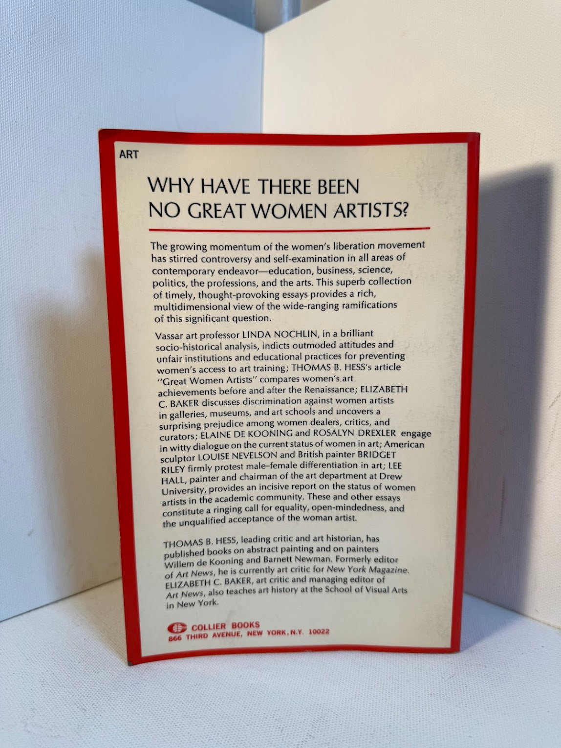 Art and Sexual Politics edited by Thomas B. Hess and Elizabeth C. Baker