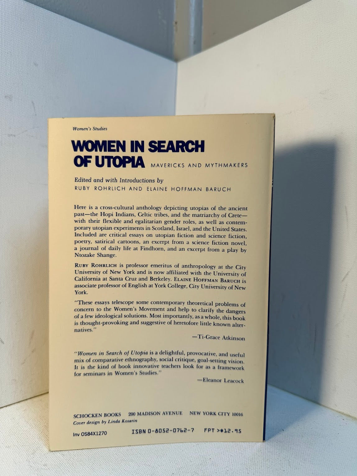Women in Search of Utopia - Mavericks and Mythmakers edited by Rohrlich and Baruch