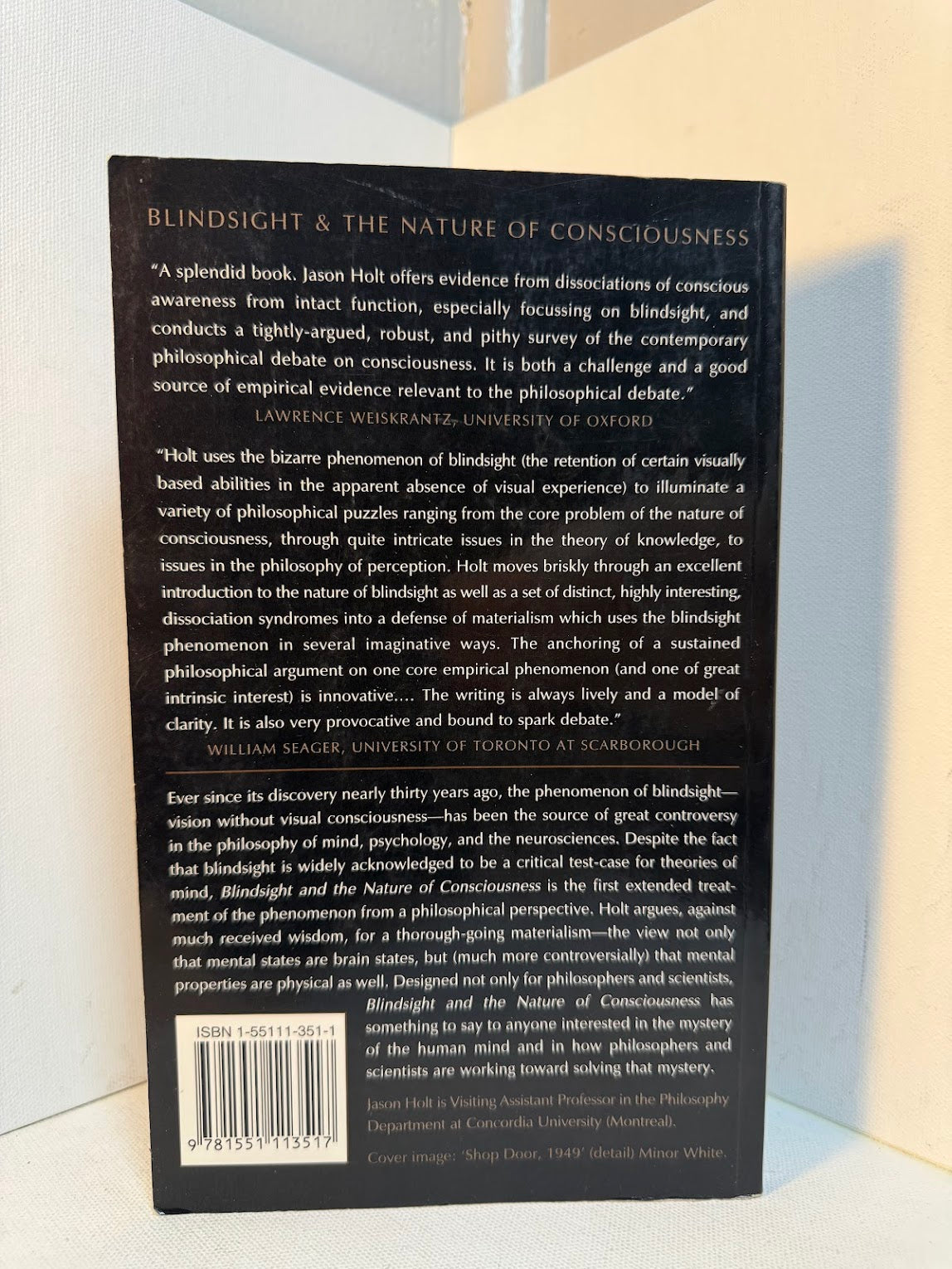 Blindsight & The Nature of Consciousness by Jason Holt