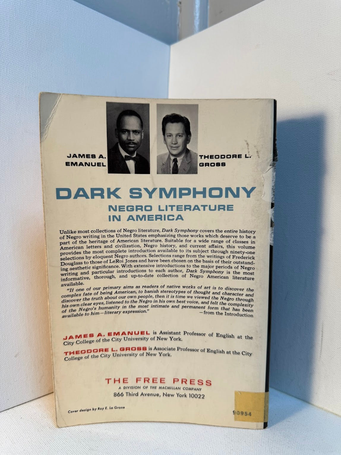Dark Symphony - Negro Literature in America edited by James A. Emanuel and Theodore L. Gross