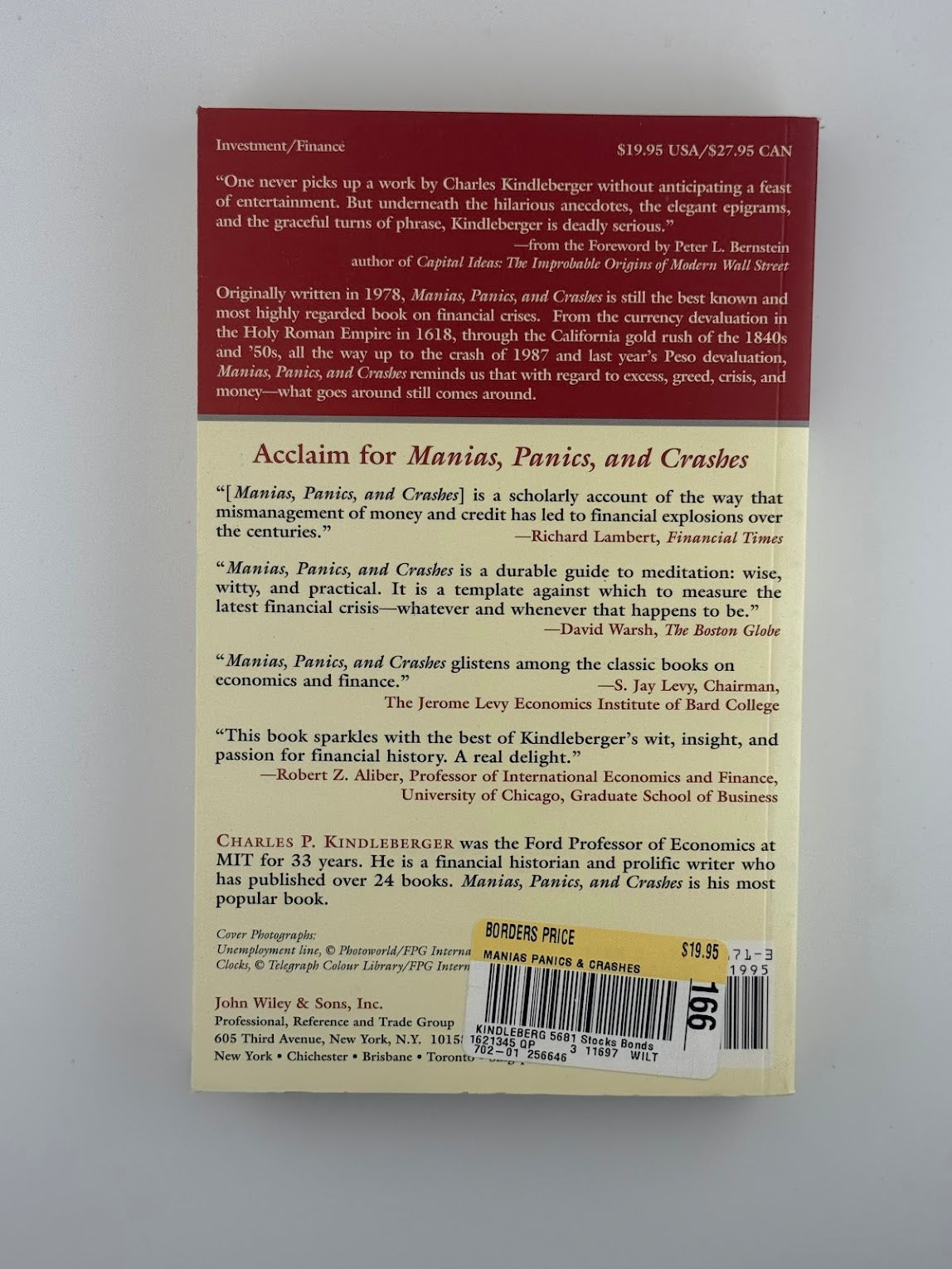 Manias, Panics and Crashes by Charles Kindleberger