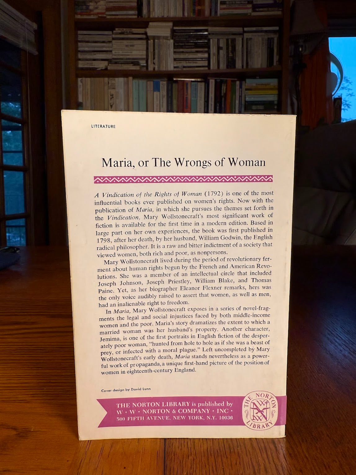 Maria or The Wrongs of Woman by Mary Wollstonecraft