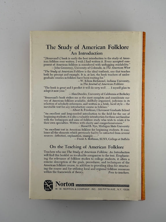The Study of American Folklore by Jan Harold Brunvand
