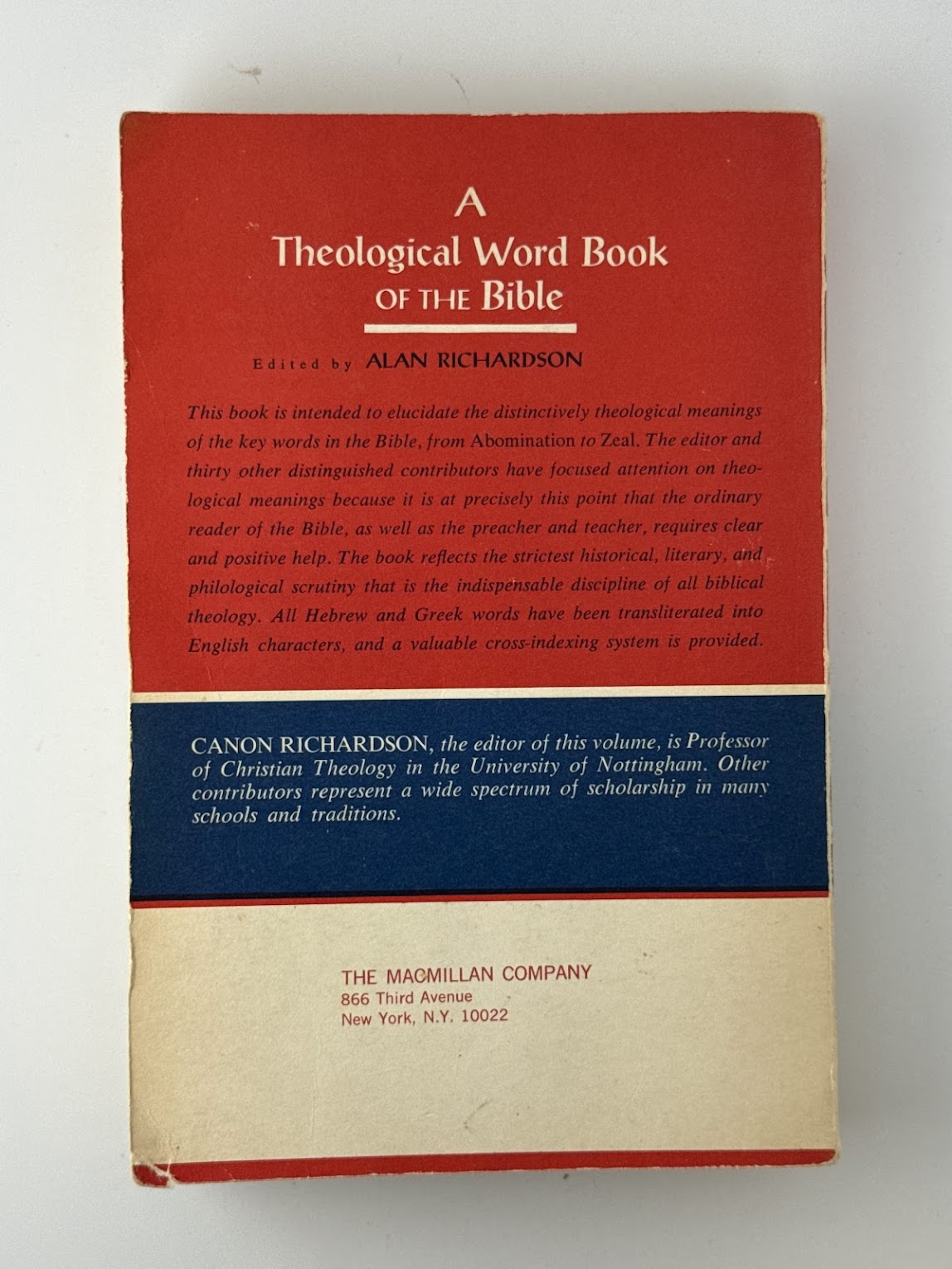 A Theological Word Book of the Bible edited by Alan Richardson