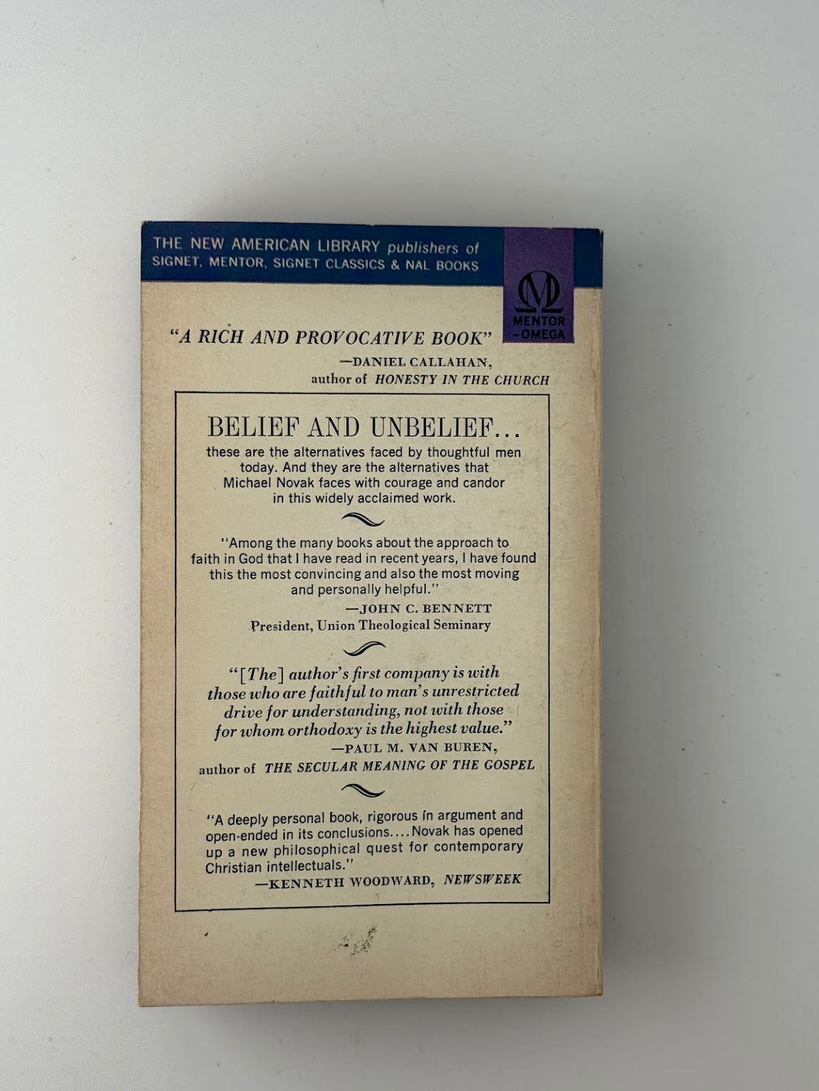 Belief and Unbelief by Michael Novak